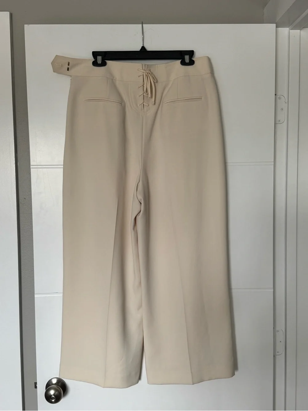 Tory Burch Beige Wide-Leg Sailor Button Trousers